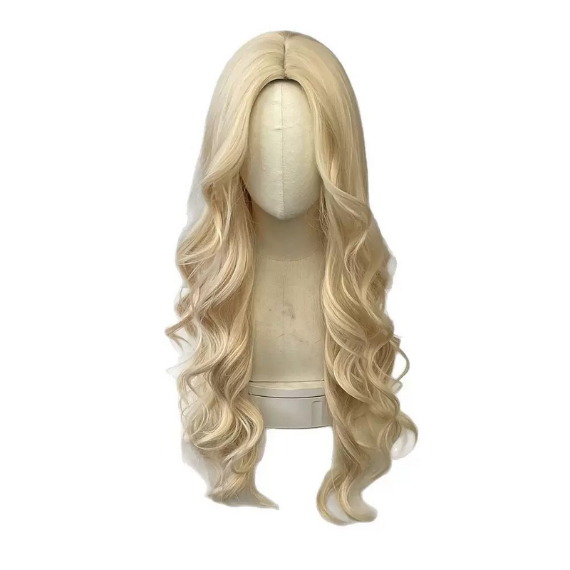 Synthetic Lace Wig - Women's Daily Large Wavy Long Straight Light Brown Heat Resistant