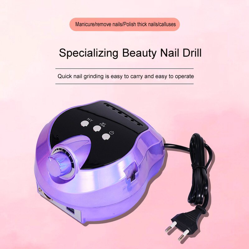 Electric Nail Drill Machine - Professional 45000 RPM Plastic Handheld Manicure Pedicure