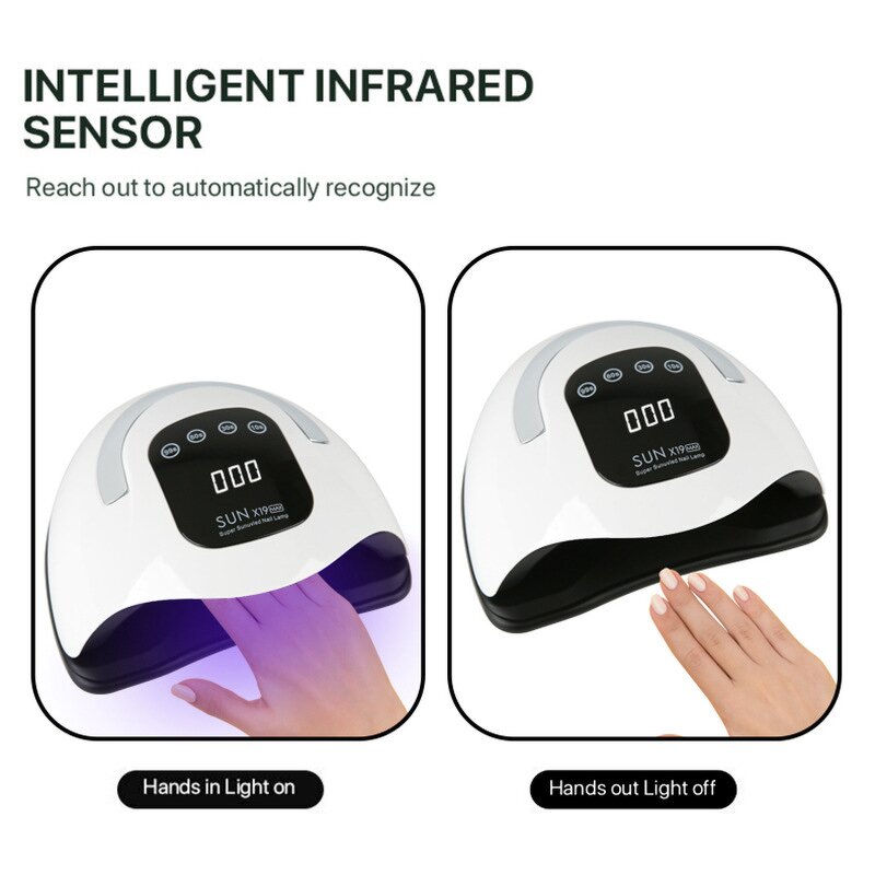 48W UV LED Nail Lamp - Portable 30s/60s/90s Timer Automatic Universal Voltage Electric