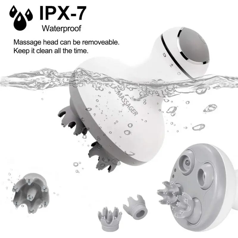 K-701 Scalp Massager - Kimriber 3D RejuvaWave Pro Wireless Smart Heat Therapy Modes