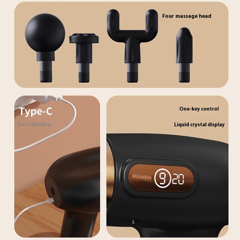 Dual-head Fascia Gun - Wireless Rechargeable Timing 4-6H Runtime Full Body Muscle