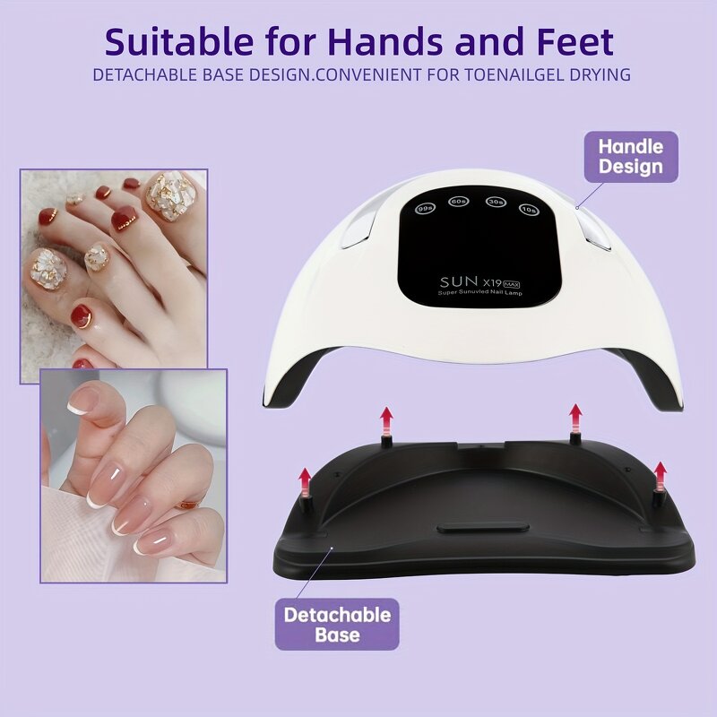 48W UV LED Nail Lamp - Portable 30s/60s/90s Timer Automatic Universal Voltage Electric