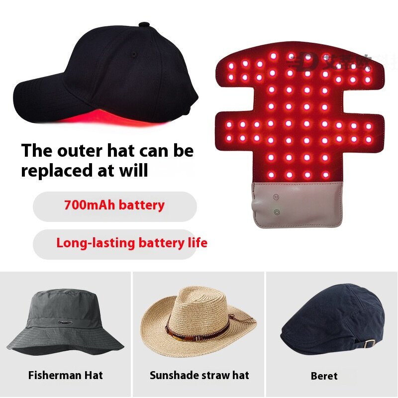 LED Scalp Nourishing Cap - Blue Purple Hand Held Infrared Red Light Hair Growth Care