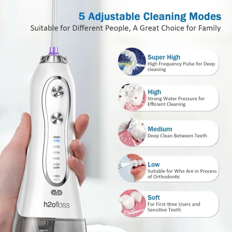 Oral Irrigator Manufacturer - Portable Waterjet Floss IPX7 Waterproof 5 Modes Upgraded Wireless