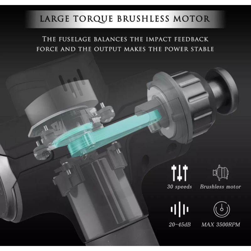 Massage Gun Manufacturer - Portable Handheld 30 Speeds LED Brushless Vibrating Cordless Fascial