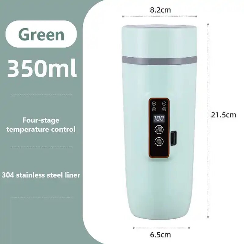 Car Heating Cup Manufacturer - Portable Stainless Steel Water Warmer Bottle LCD Display