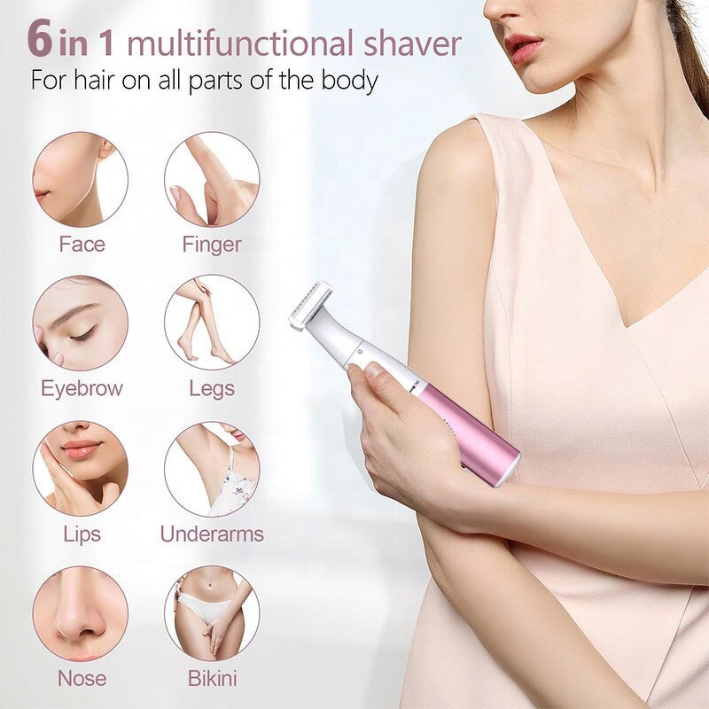 Epilator Manufacturer - 6 in 1 Multifunction Painless USB Body Hair Remover Nose Bikini