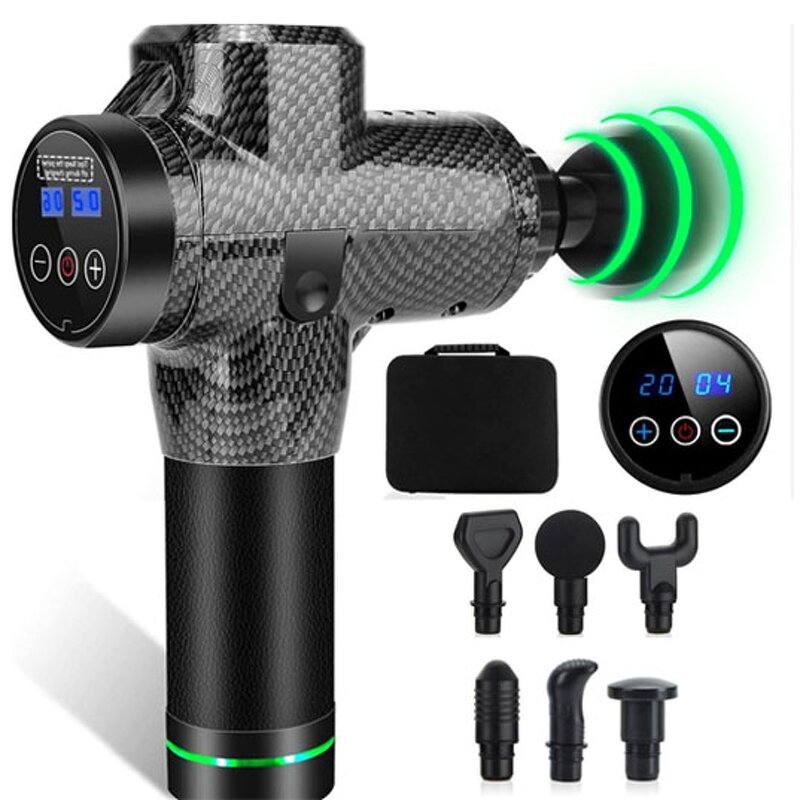 Massage Gun Manufacturer - Portable Deep Muscle 30 Speed Touch Screen 6 Heads 1800mAh