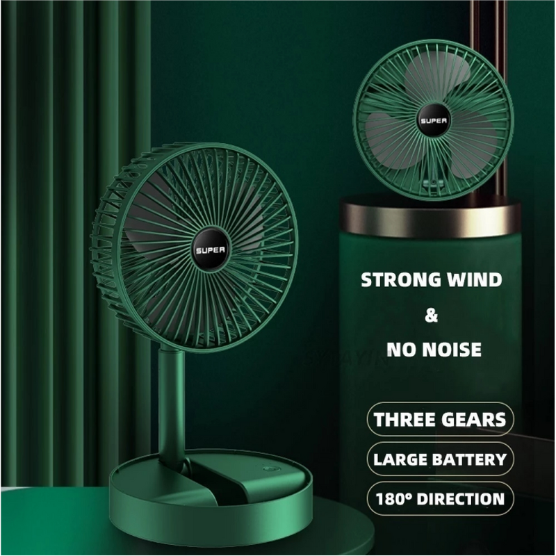 Portable Fan Manufacturer - 2 in 1 Foldable Telescopic 3 Gear USB Rechargeable Low Noise