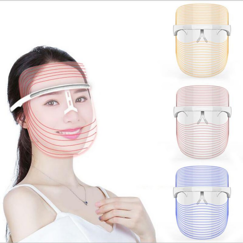 LED Light Therapy Mask - 3 Colors - Photon Skin Care Treatment Facial Rejuvenation Device