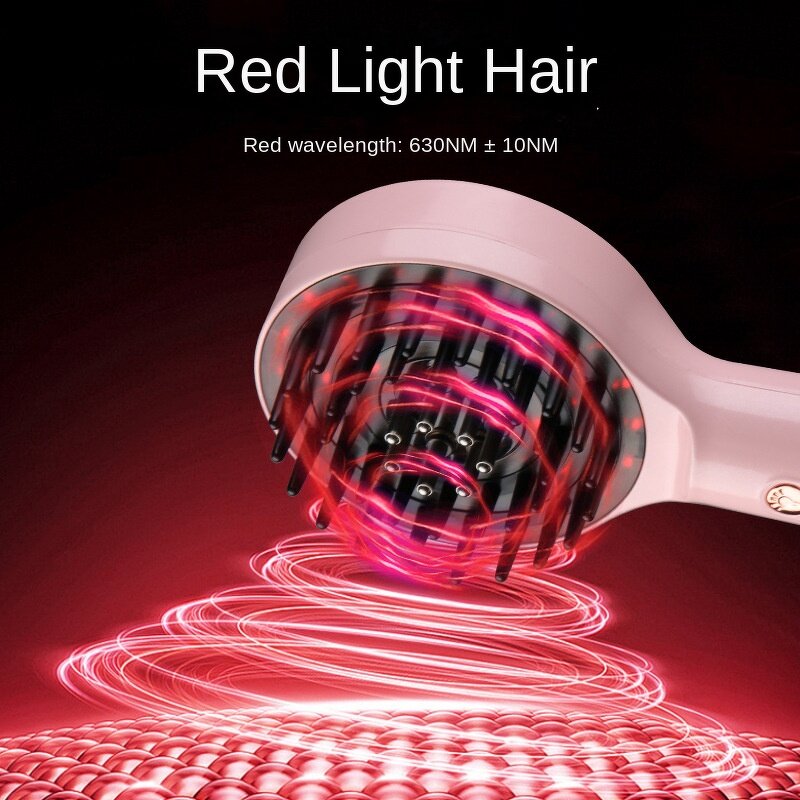 Electric Scalp Massage Comb - Vibration - Plastic Red & Blue Balls Essential Oil Application