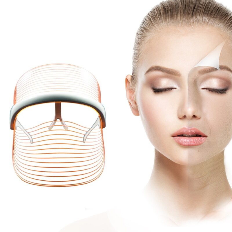 Photon LED Face Mask - Rechargeable - 3 Color Light Therapy Wrinkle Removal Skin Care