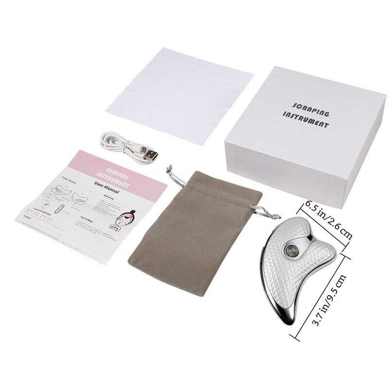 Electric Gua Sha Facial Tool - Heated Vibration - Red Light Face Sculpting Lift Device