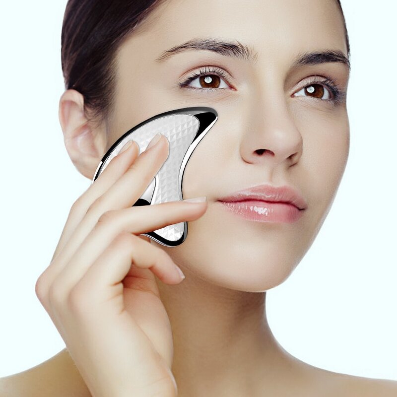 Electric Gua Sha Facial Tool - Heated Vibration - Red Light Face Sculpting Lift Device