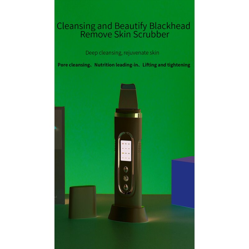 Ultrasonic Skin Scrubber - Latest - 24khz Blue Therapy Light Deep Facial Cleansing