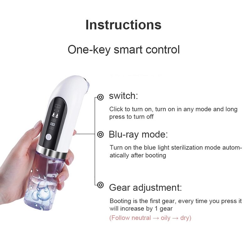 Visual Pore Cleaner - 2022 Hot Sale - White Facial Acne Blackhead Removal Household Meter