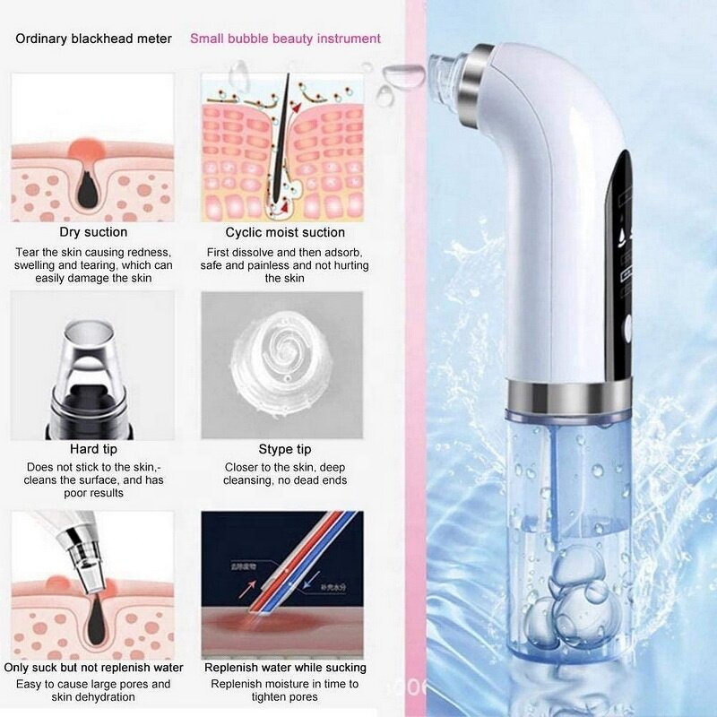 Small Bubble Remover - Electric Hand Held - Waterproof USB Vacuum Facial Cleaner Removal