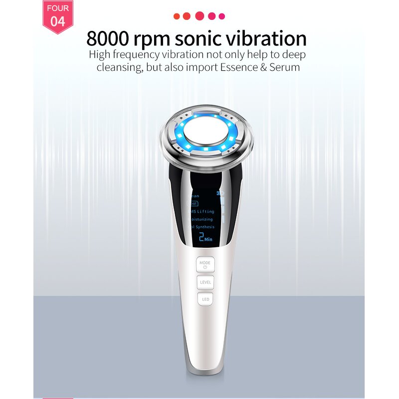 Hot Cold Facial Massager - 2025 - Red Light Skin Care Device Face Lifting Led Therapy Wand