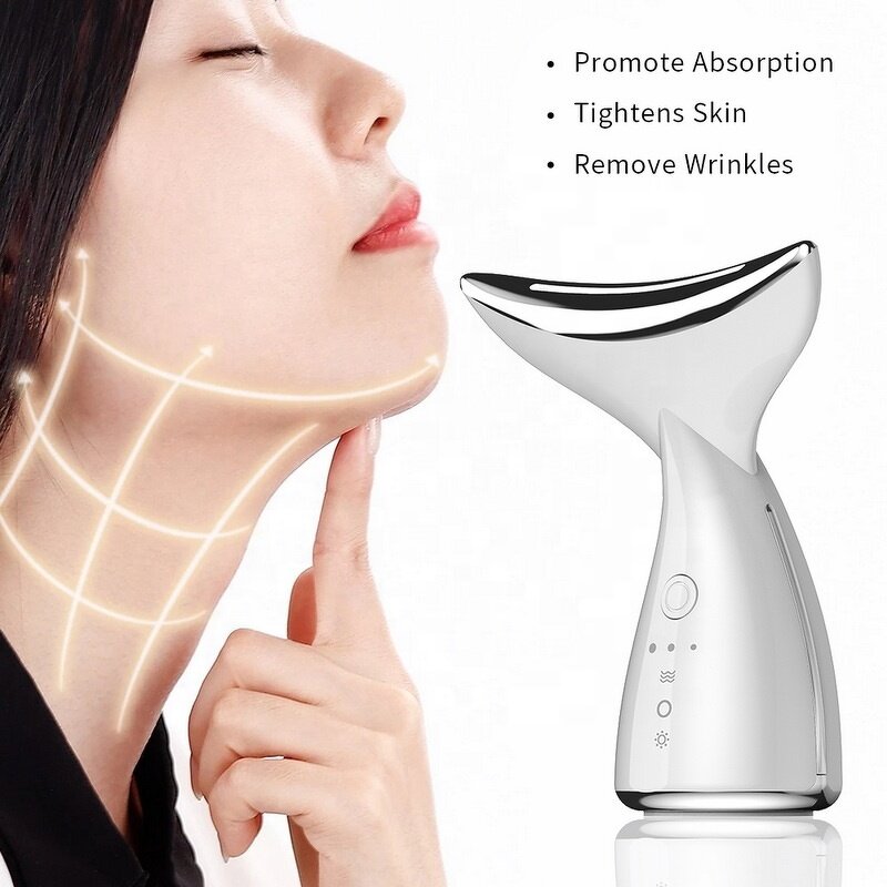 LED Photon Beauty Device - Electric - 3-Color Face Neck Rejuvenation Anti-Aging Detox