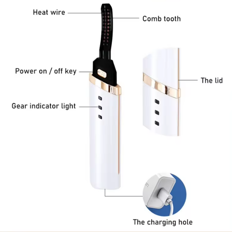 Heated Eyelash Curler - Mini - Drop Shipping Beauty Makeup Eye Lash Brush Electric