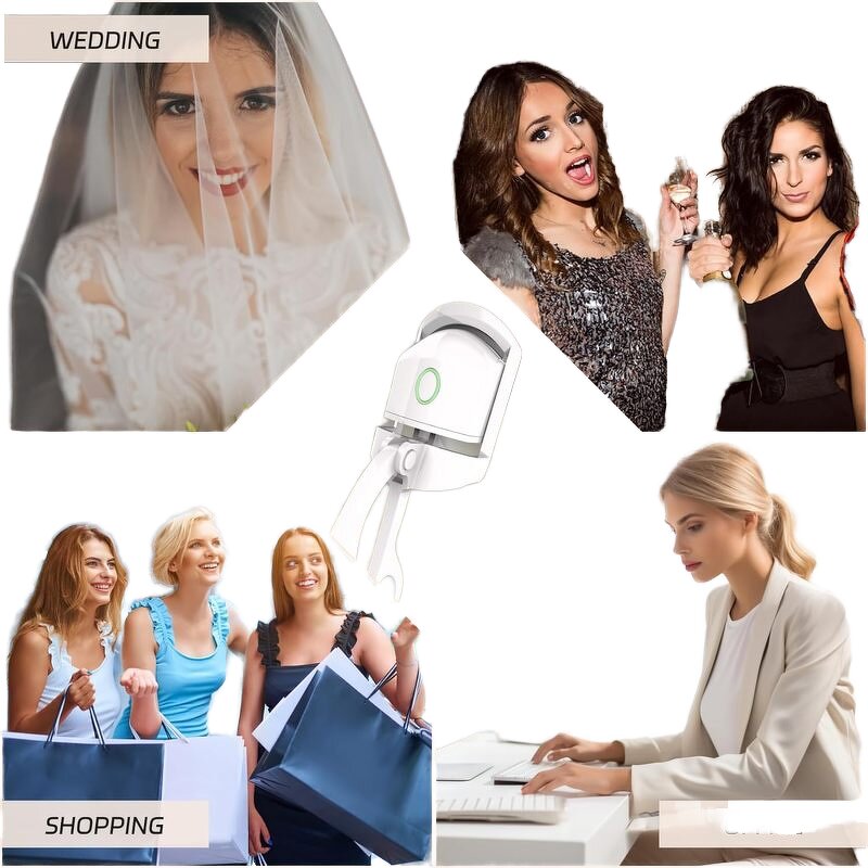 Mini Eyelash Curler - Home Rechargeable - 3 Temperature Settings Electric Heated Lash Care