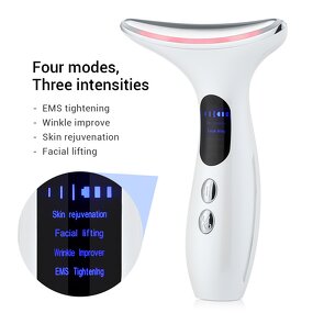 EMS Face Lifting Massager - Handheld - 4 Modes Anti Wrinkle Face Neck Skintightening
