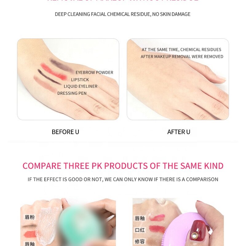 Silicone Facial Cleanser - Sonic Vibrating - Exfoliating Massage Waterproof Face Cleaning