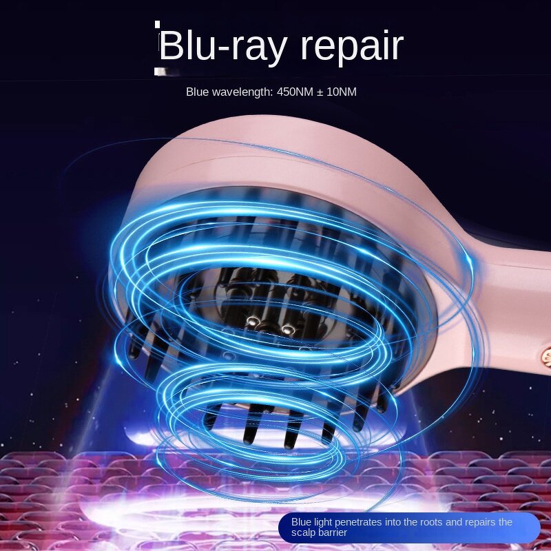 Electric Scalp Massage Comb - Vibration - Plastic Red & Blue Balls Essential Oil Application