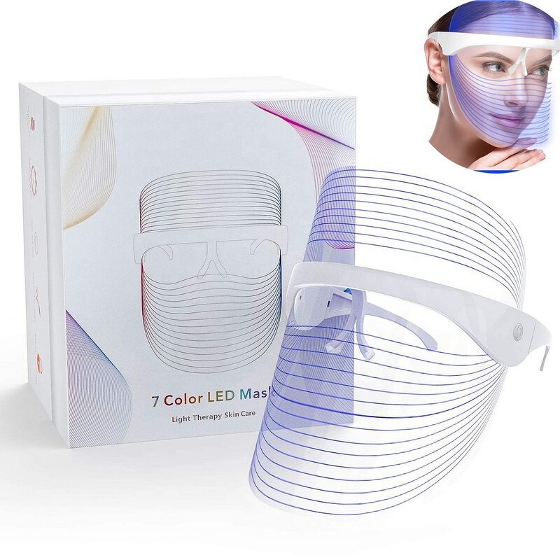 7 Color LED Facial Mask - Light Therapy - Photon Wrinkles Acne PDT Standing Home Use