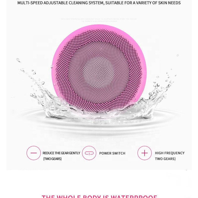 Silicone Facial Cleanser - Sonic Vibrating - Exfoliating Massage Waterproof Face Cleaning