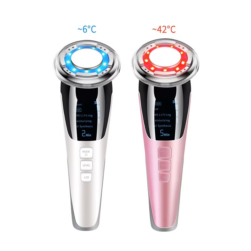 Hot Cold Facial Massager - 2025 - Red Light Skin Care Device Face Lifting Led Therapy