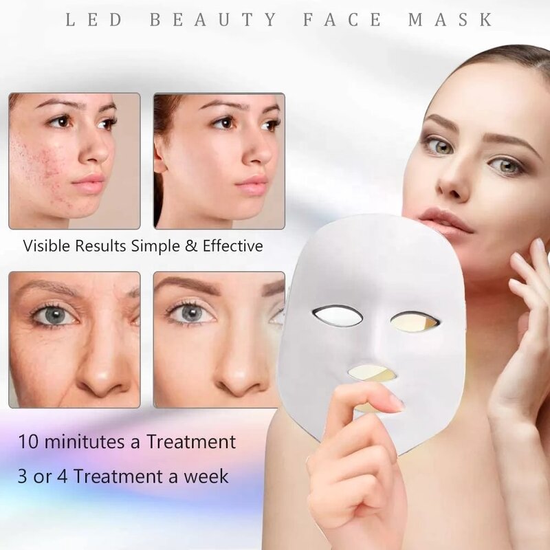 LED Face Mask Light Therapy - Skin Rejuvenation - Photon Wrinkle Remove Anti Aging Machine