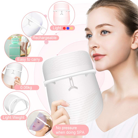 LED Light Therapy Mask - 3 Colors - Photon Skin Care Treatment Facial Rejuvenation Device
