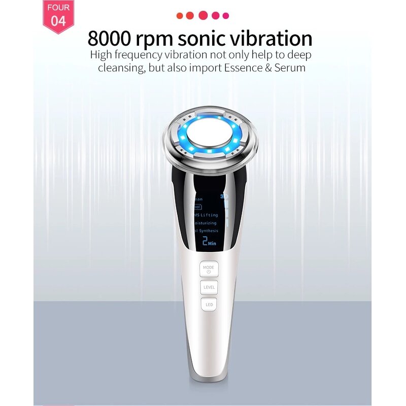 Hot Cold Facial Massager - 2025 - Red Light Skin Care Device Face Lifting Led Therapy