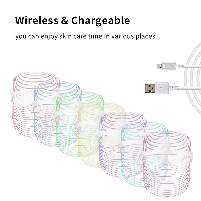 7 Colors LED Beauty Mask - Newest - Skin Rejuvenation Photon Anti-aging Face Light Therapy