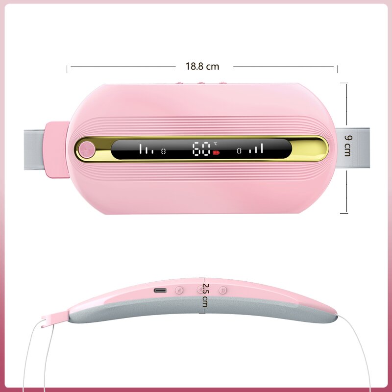 Menstrual Heating Pad - 2026 Portable Digital - 6-Level Fast Heating Cordless Period Waist
