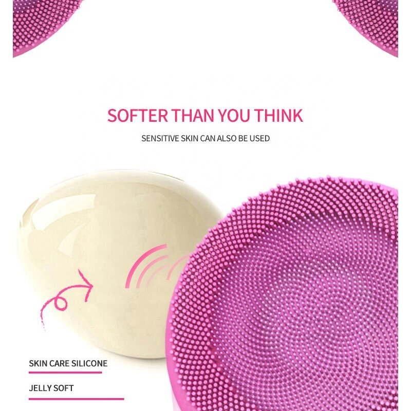 Silicone Facial Cleanser - Sonic Vibrating - Exfoliating Massage Waterproof Face Cleaning