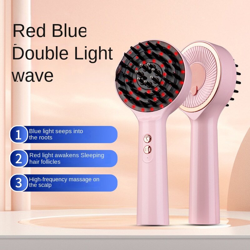 Electric Scalp Massage Comb - Vibration - Plastic Red & Blue Balls Essential Oil Application