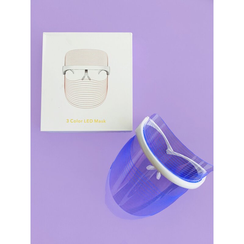 Photon LED Face Mask - Rechargeable - 3 Color Light Therapy Wrinkle Removal Skin Care