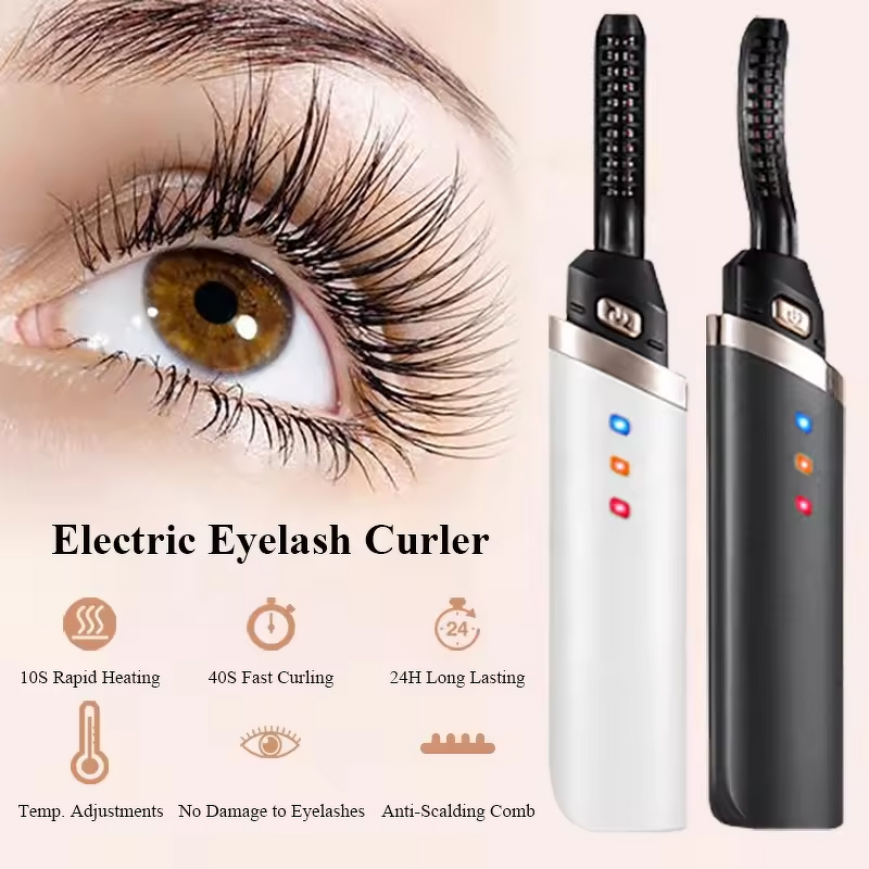 Handheld Eyelash Curler - Electric Heated - Quick Natural Long Lasting Curl for Women