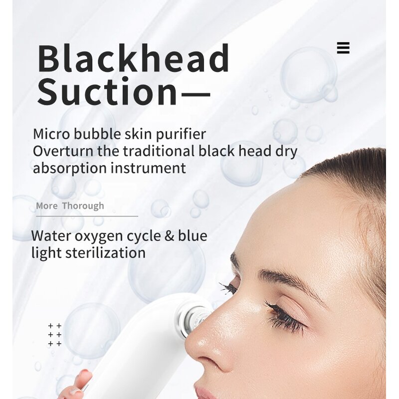 MicroBubble Blackhead Instrument - Electric - Acne Nose Face Vacuum Water Cycle Pore Cleaner