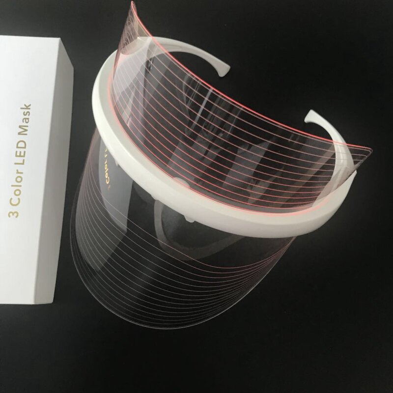 Photon LED Face Mask - Rechargeable - 3 Color Light Therapy Wrinkle Removal Skin Care
