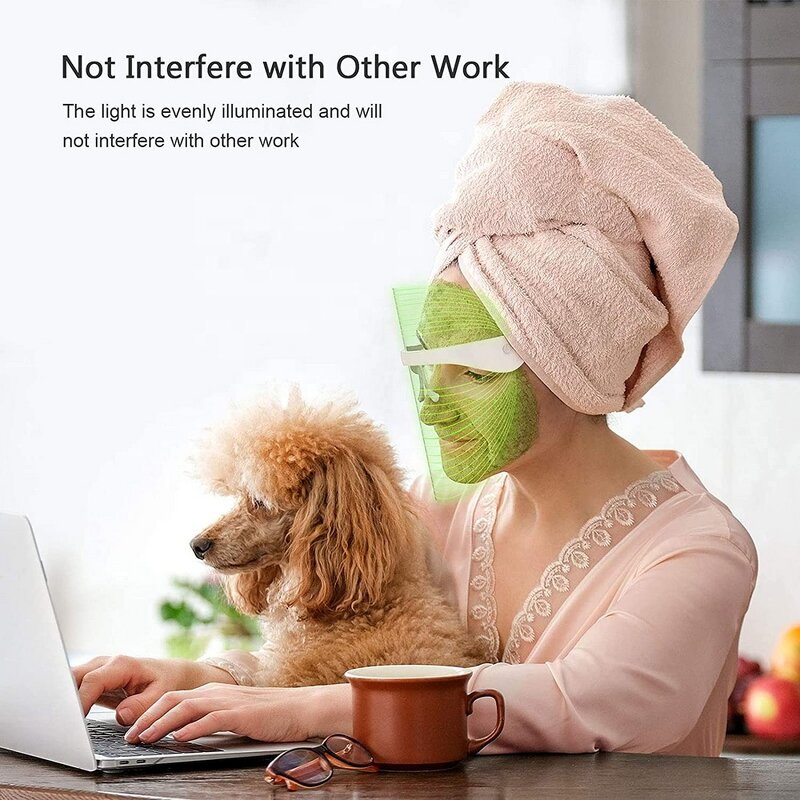 7 Color LED Facial Mask - Light Therapy - Photon Wrinkles Acne PDT Standing Home Use