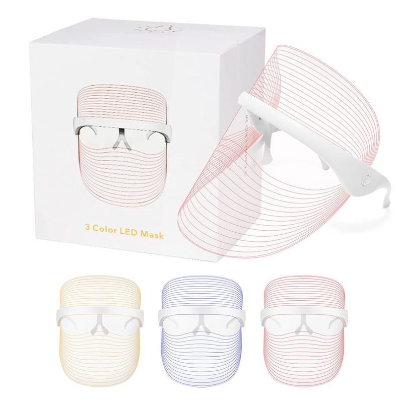 3 Colors Light Therapy Mask - Personal - Rechargeable Skin Rejuvenation Face Beauty Shield