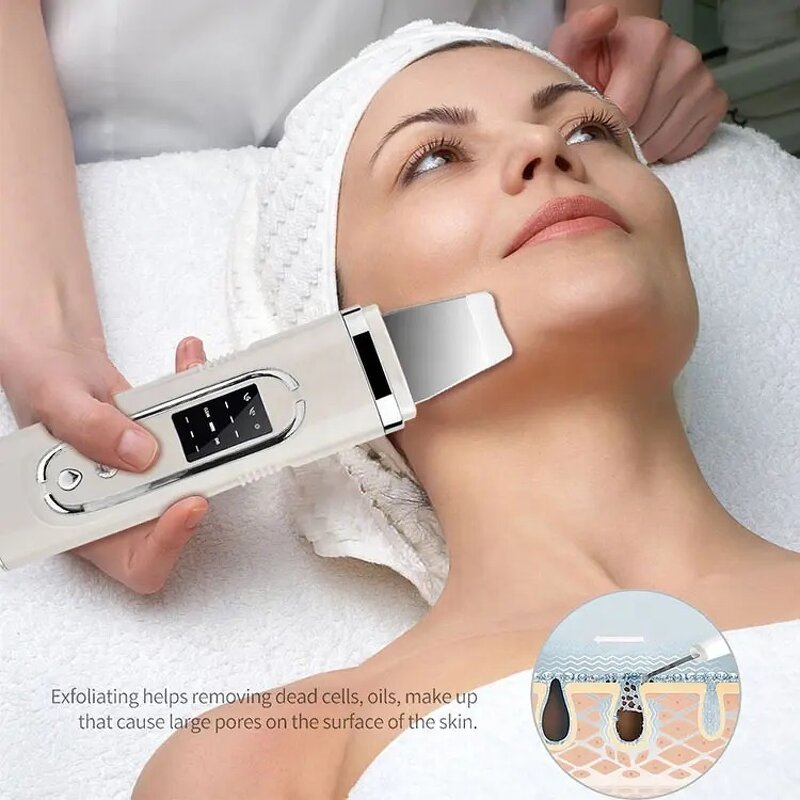 Ultrasonic Skin Scrubber - Beauty Instrument - Women Face Spatula Skin Cleansing Machine