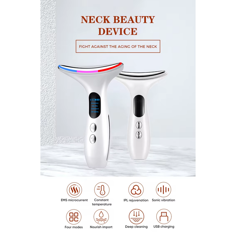 Neck Face Lift Device - 2024 Newest - 3 Colors Led EMS Wrinkle Remover Beauty Equipment