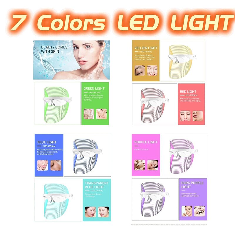 7 Color LED Therapy Mask - Wholesale - Home Salon Equipment Facial Skin Care Light Mask