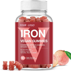 Iron Gummies Factory - Private Label Best Iron Gummies Supplement GMP Certified 90 Chewable Gummies Per Bottle