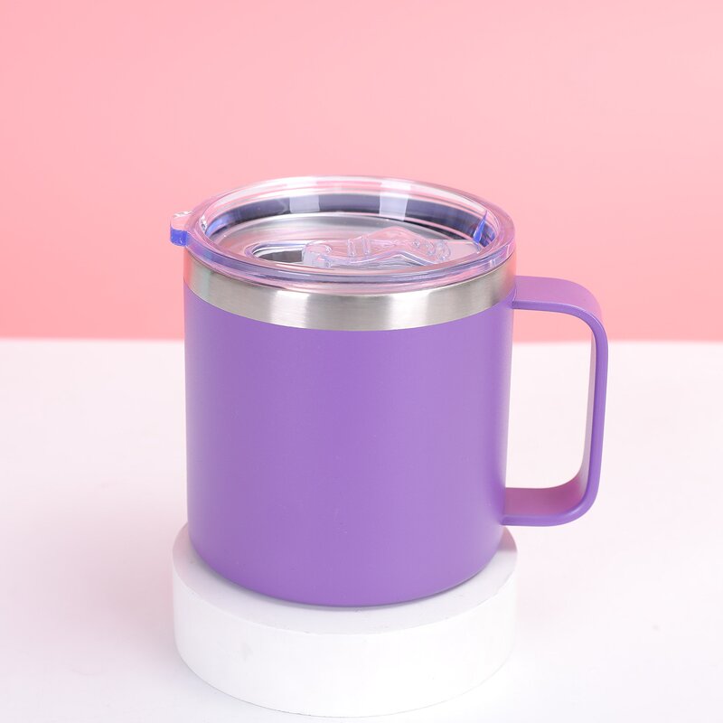 Tumbler Manufacturer - 14oz Vacuum Insulated Stainless Steel with Handle and Straw