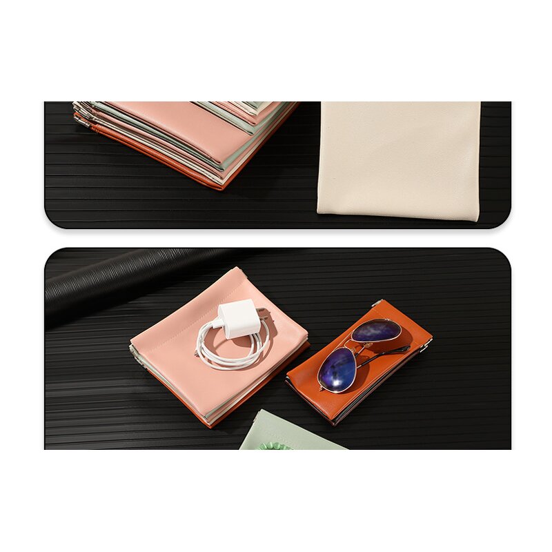 Storage Bag Manufacturer - Small Self-Closing PU Leather for Coins Headphones Jewelry